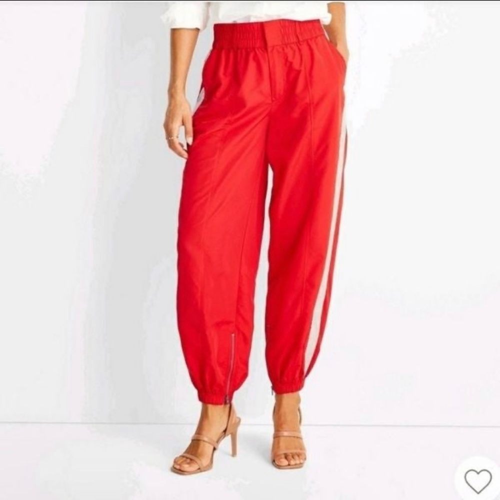 Future Collective with Kahlana Barfield Brown High-Rise Nylon Track Pants XL